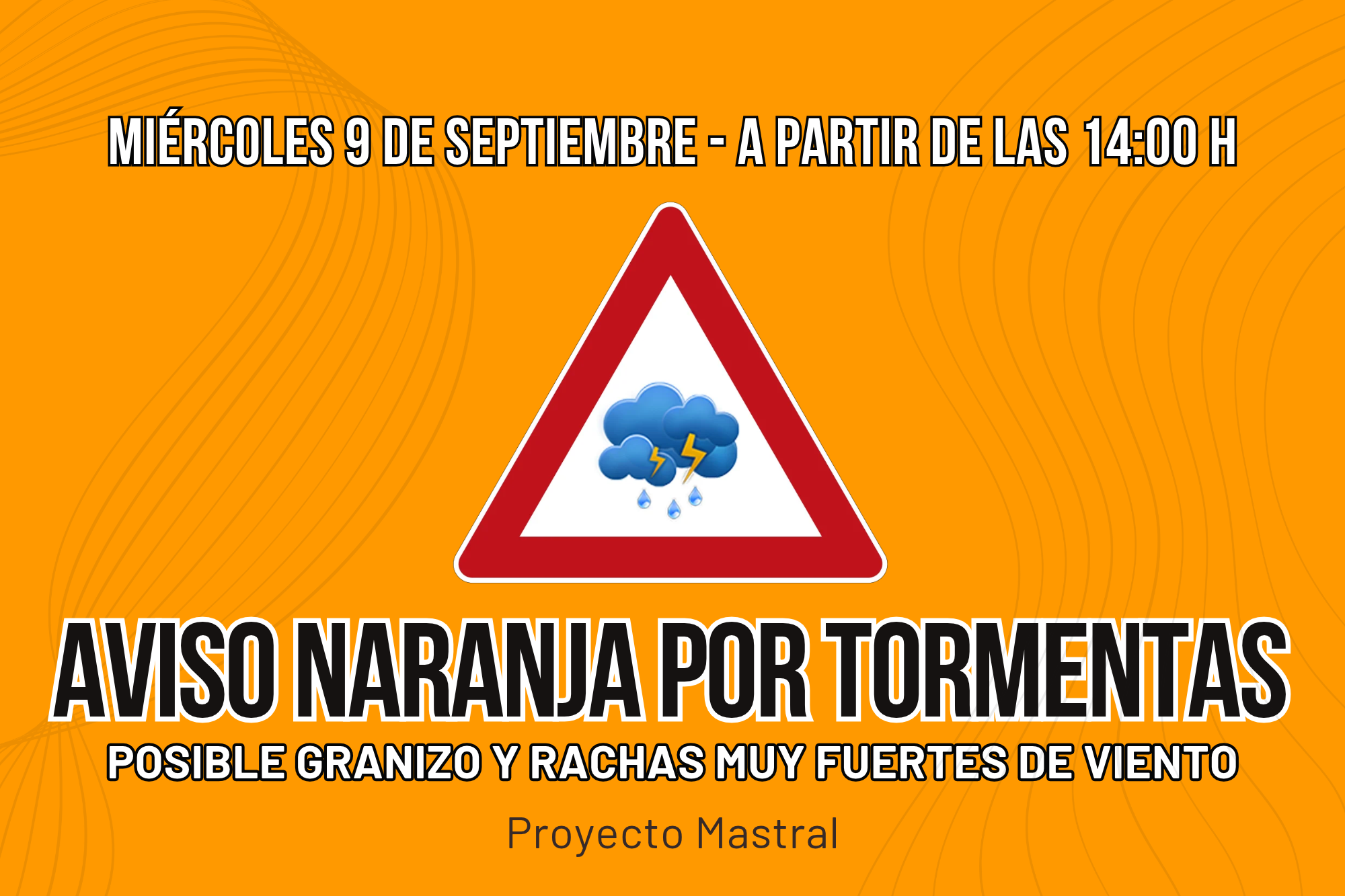 Aviso naranja por lluvias y tormentas
